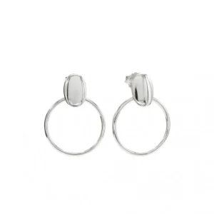 Pendientes Originales | Pendientes Con Colgantes | LINEARGENT Pendientes aro diseño sostenido por una pieza ovalada