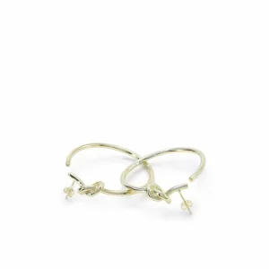Pendientes Aro | LINEARGENT Pendientes aro originales bañados en oro diseño nudo en la parte superior
