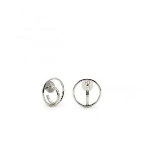 Pendientes Aro | LINEARGENT Pendientes aro originales diseño doble aro cruzado y circonitas