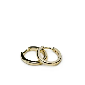 Pendientes Pequeños | Pendientes Aro | LINEARGENT Pendientes aro pequeños de plata bañada en oro diseño ovalado