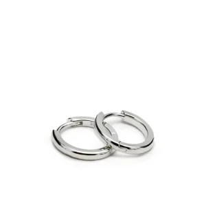 Pendientes Pequeños | Pendientes Aro | LINEARGENT Pendientes aro pequeños de plata con diseño ovalado