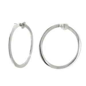 Pendientes Aro | LINEARGENT Pendientes aro plata lista diseño plano y lateral