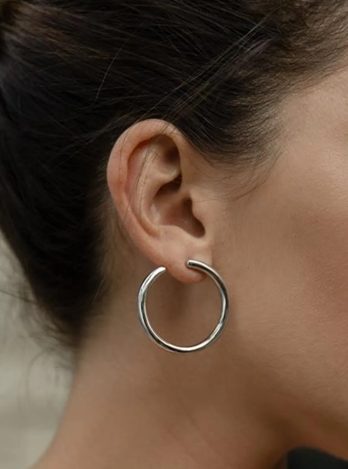 Pendientes Originales | Pendientes Aro | LINEARGENT Pendientes aro plata lista diseño tubular y lateral