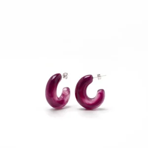 Pendientes Originales | LINEARGENT Pendientes aro tono arandano diseño grueso