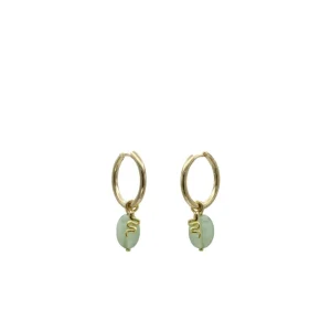 Pendientes Con Colgantes | Pendientes Aro | LINEARGENT Pendientes aros con colgantes diseño charm de serpiente y aventurina