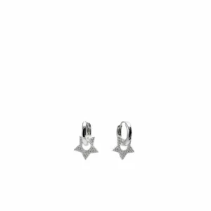 Pendientes Pequeños | LINEARGENT Pendientes aros con colgantes diseño estrella con circonitas