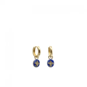 Pendientes Con Colgantes | LINEARGENT Pendientes aros con colgantes diseño redondo de lapislázuli