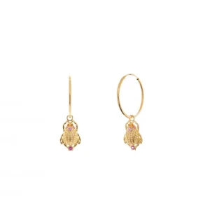 Pendientes Con Colgantes | Pendientes Aro | LINEARGENT Pendientes aros con colgantes estilo aro diseño escarabajo