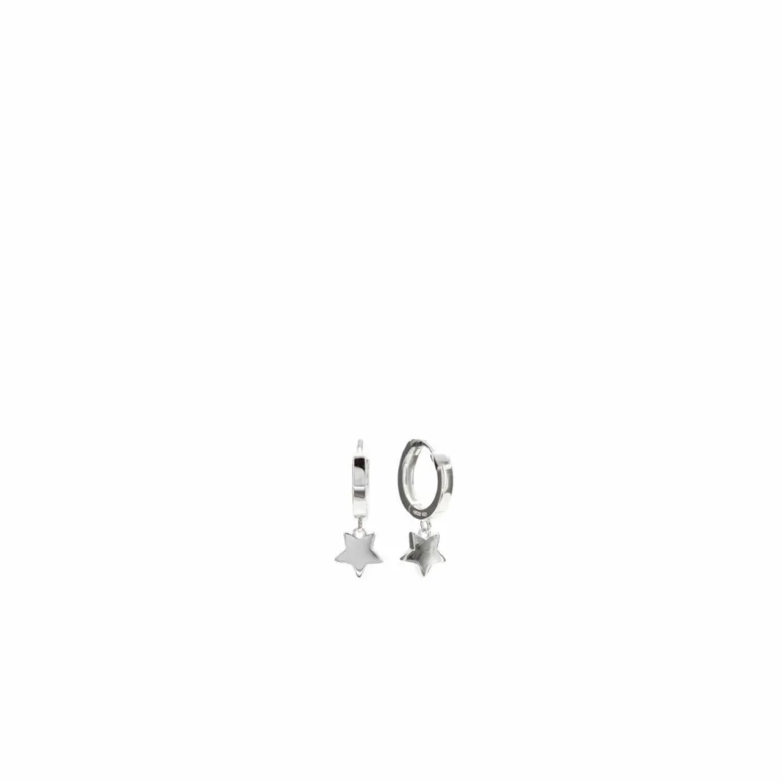 Pendientes Aro | LINEARGENT Pendientes aros con colgantes estilo aro grueso con charm de estrella