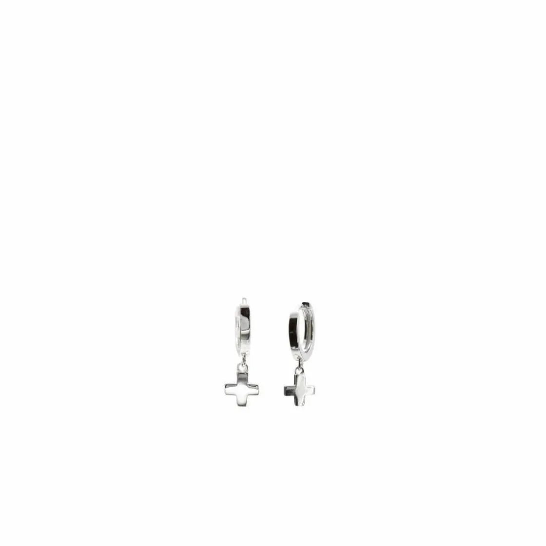 Pendientes Aro | LINEARGENT Pendientes aros con colgantes estilo charm en forma de cruz