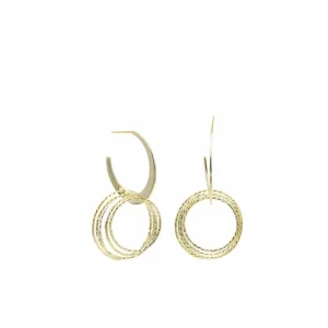 Pendientes Con Colgantes | LINEARGENT Pendientes aros con colgantes motivo múltiples anillas