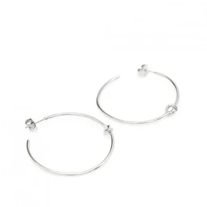 Pendientes Aro | LINEARGENT Pendientes aros grandes detalle de nudo y plata lisa