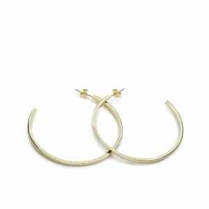 Pendientes Aro | LINEARGENT Pendientes aros grandes diseño cuadrado bañados en oro