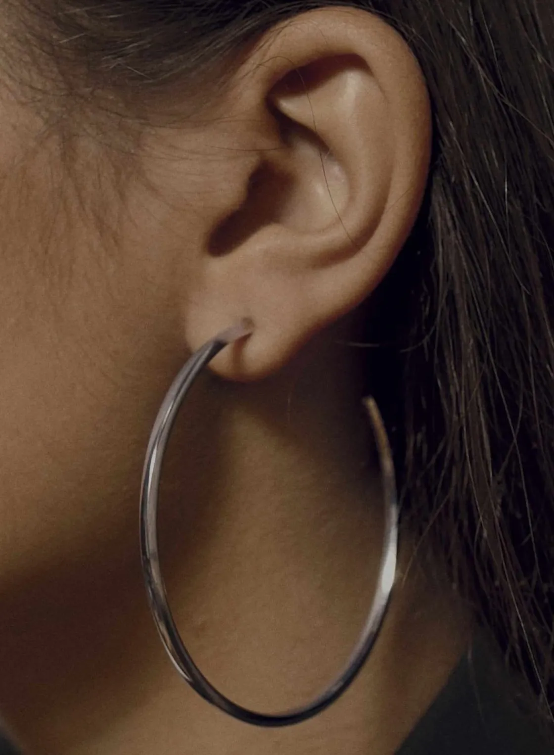Pendientes Aro | LINEARGENT Pendientes aros grandes diseño cuadrado y plata lisa