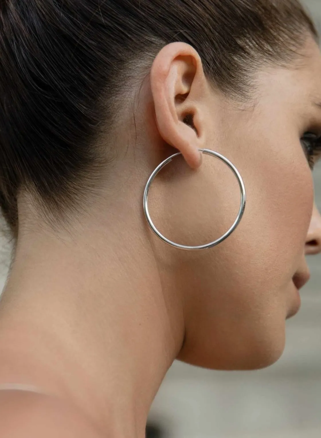 Pendientes Aro | LINEARGENT Pendientes aros grandes diseño grueso con cierre oculto