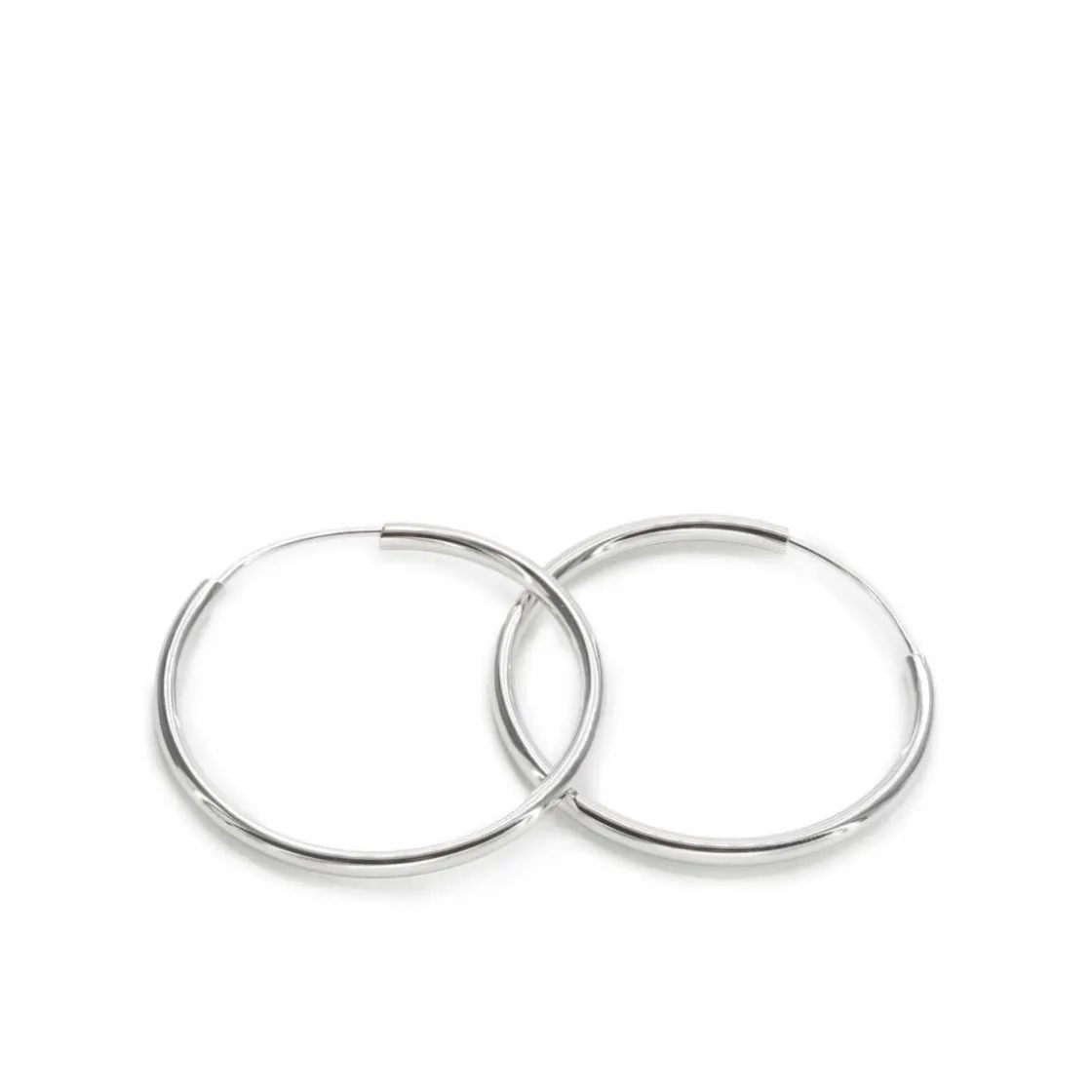 Pendientes Aro | LINEARGENT Pendientes aros grandes diseño tubular con cierre oculto