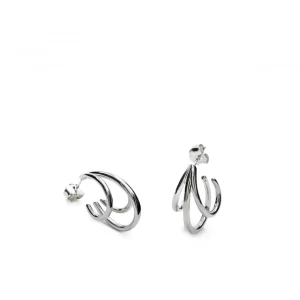 Pendientes Aro | LINEARGENT Pendientes aros originales diseño triple argolla semiabierta