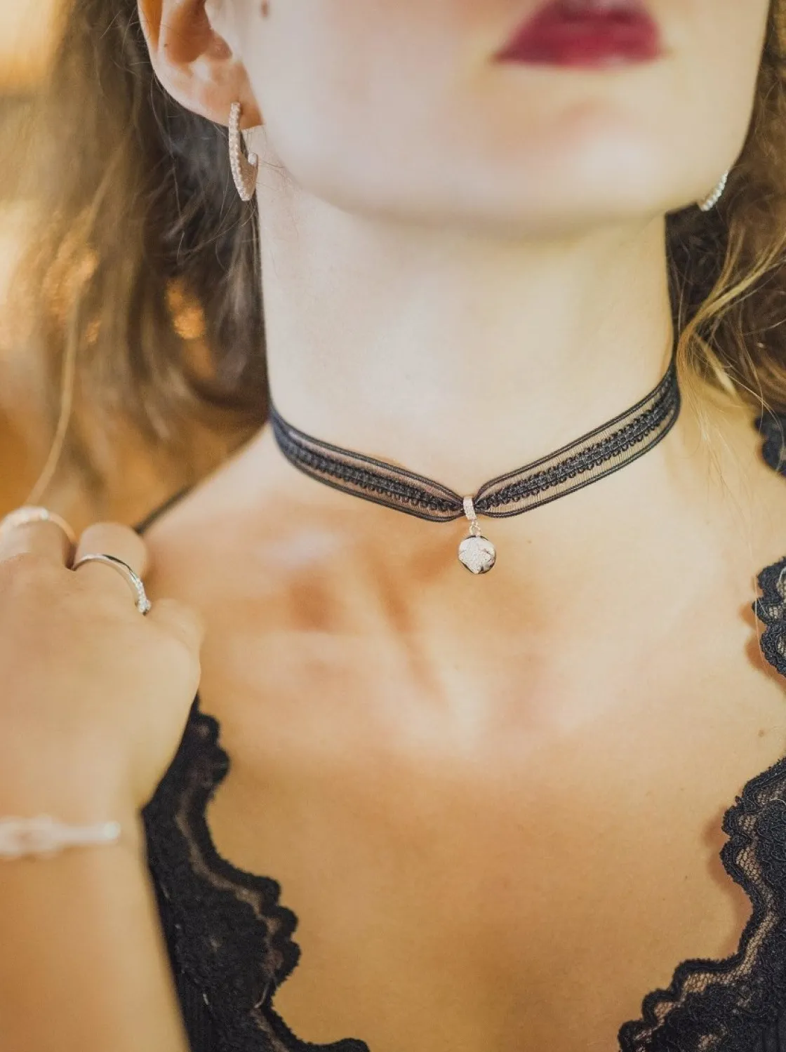 Pendientes Aro | LINEARGENT Pendientes aros pequeños circulares con pavé de circonitas