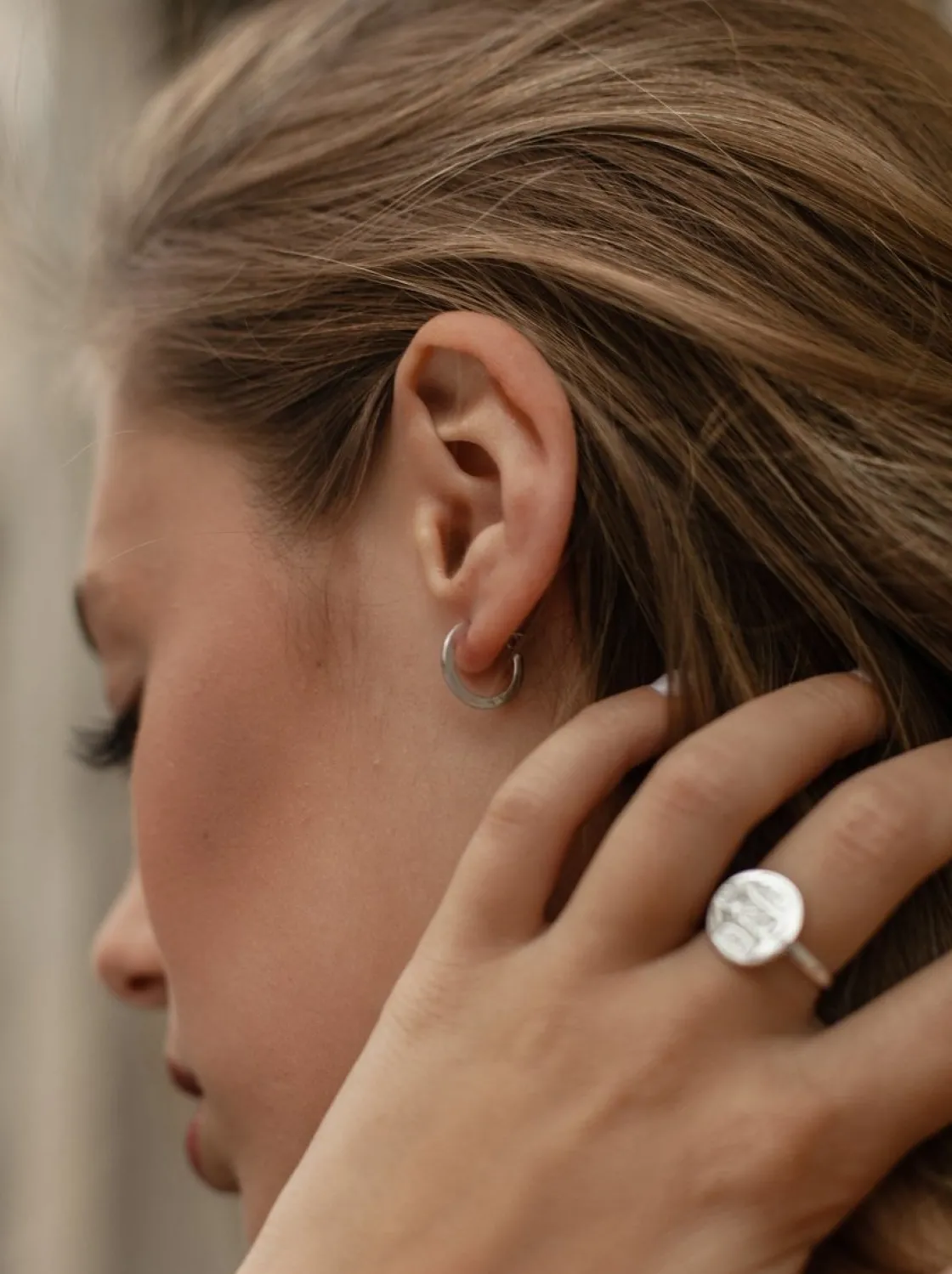 Pendientes Aro | LINEARGENT Pendientes aros pequeños clásicos y elegantes estilo plano