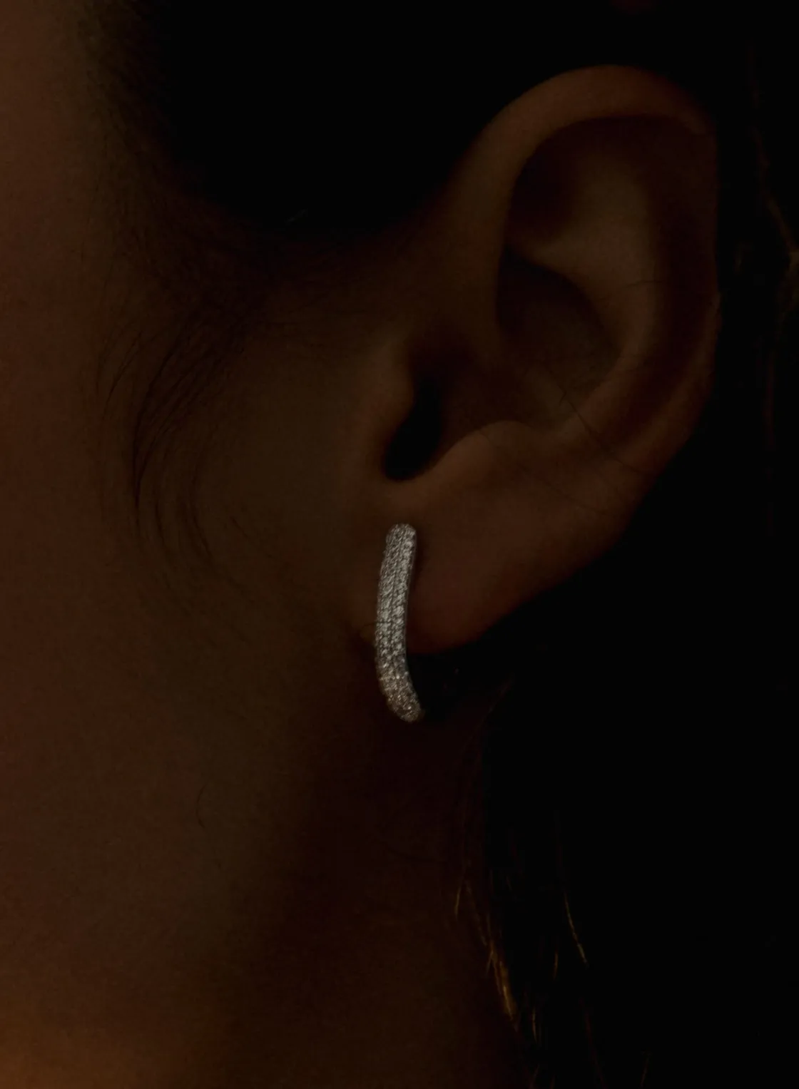 Pendientes Aro | LINEARGENT Pendientes aros pequeños con engaste de circonitas en forma de lágrima