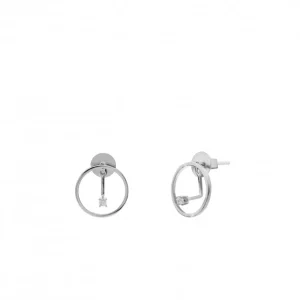Pendientes Aro | LINEARGENT Pendientes aros pequeños diseño circonita colgante central
