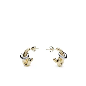 Pendientes Bicolor | LINEARGENT Pendientes aros pequeños diseño de doble argolla