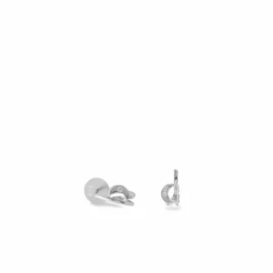 Pendientes Pequeños | LINEARGENT Pendientes aros pequeños diseño espiral con motivo de luna