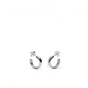 Pendientes Aro | LINEARGENT Pendientes aros pequeños diseño grueso y plata lisa