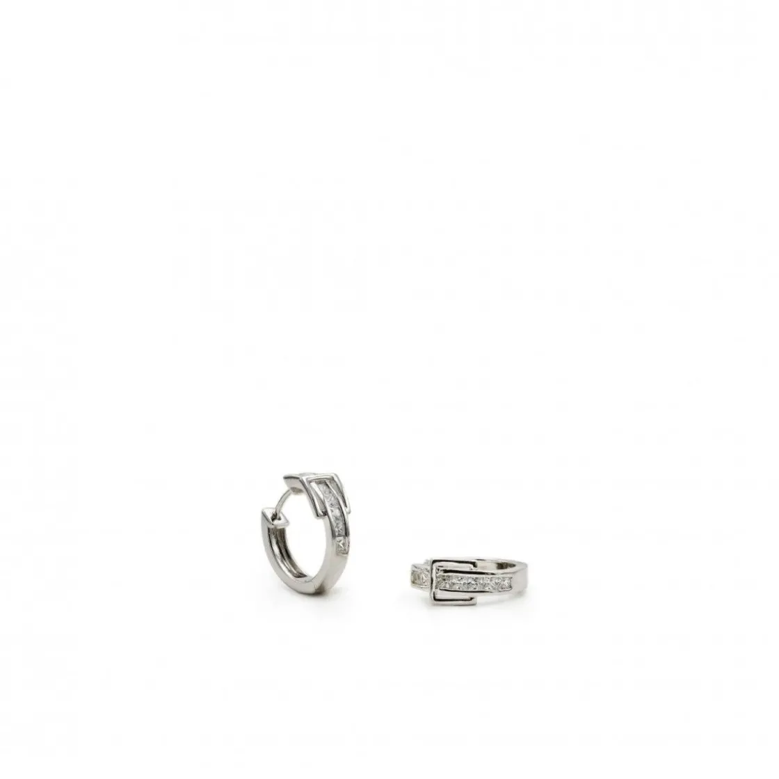 Pendientes Aro | LINEARGENT Pendientes aros pequeños diseño hebilla con circonitas