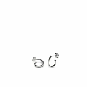 Pendientes Aro | LINEARGENT Pendientes aros pequeños diseño semiabierto y plata lisa