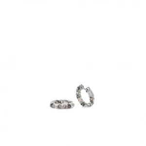 Pendientes Aro | LINEARGENT Pendientes aros pequeños formados por cuarzos adamantinos talla ovalada
