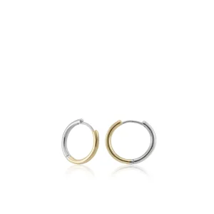 Pendientes Aro | LINEARGENT Pendientes bicolor de plata diseño aro