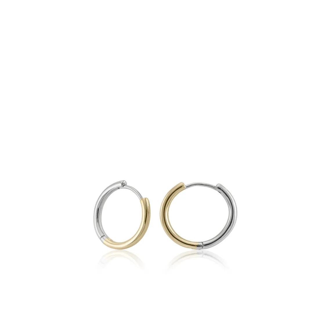 Pendientes Aro | LINEARGENT Pendientes bicolor de plata diseño aro