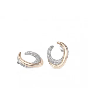 Pendientes Bicolor | LINEARGENT Pendientes bicolor de plata ovalados con circonitas