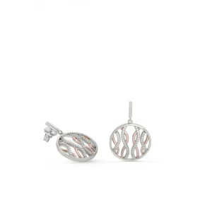 Pendientes Bicolor | LINEARGENT Pendientes bicolor diseño circular con detalles entrelazados
