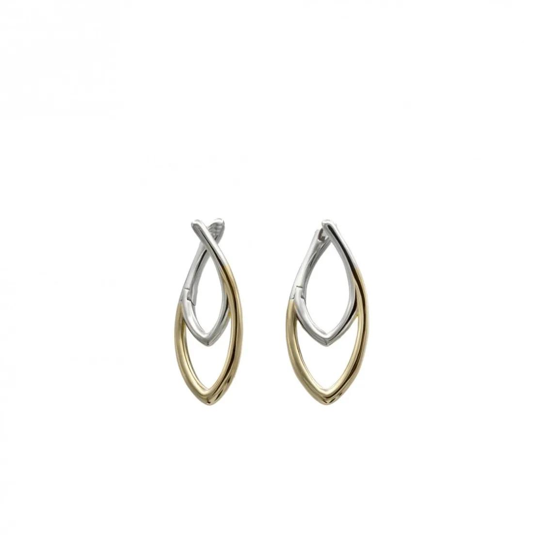 Pendientes Originales | LINEARGENT Pendientes bicolor estilo flecha diseño ovalado