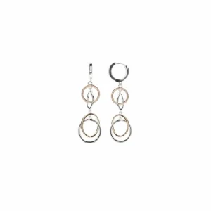 Pendientes Bicolor | LINEARGENT Pendientes bicolor plata con diseño de círculos enredados