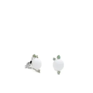 Pendientes De Piedras De Colores | LINEARGENT Pendientes botón diseño burbuja con gemas verdes