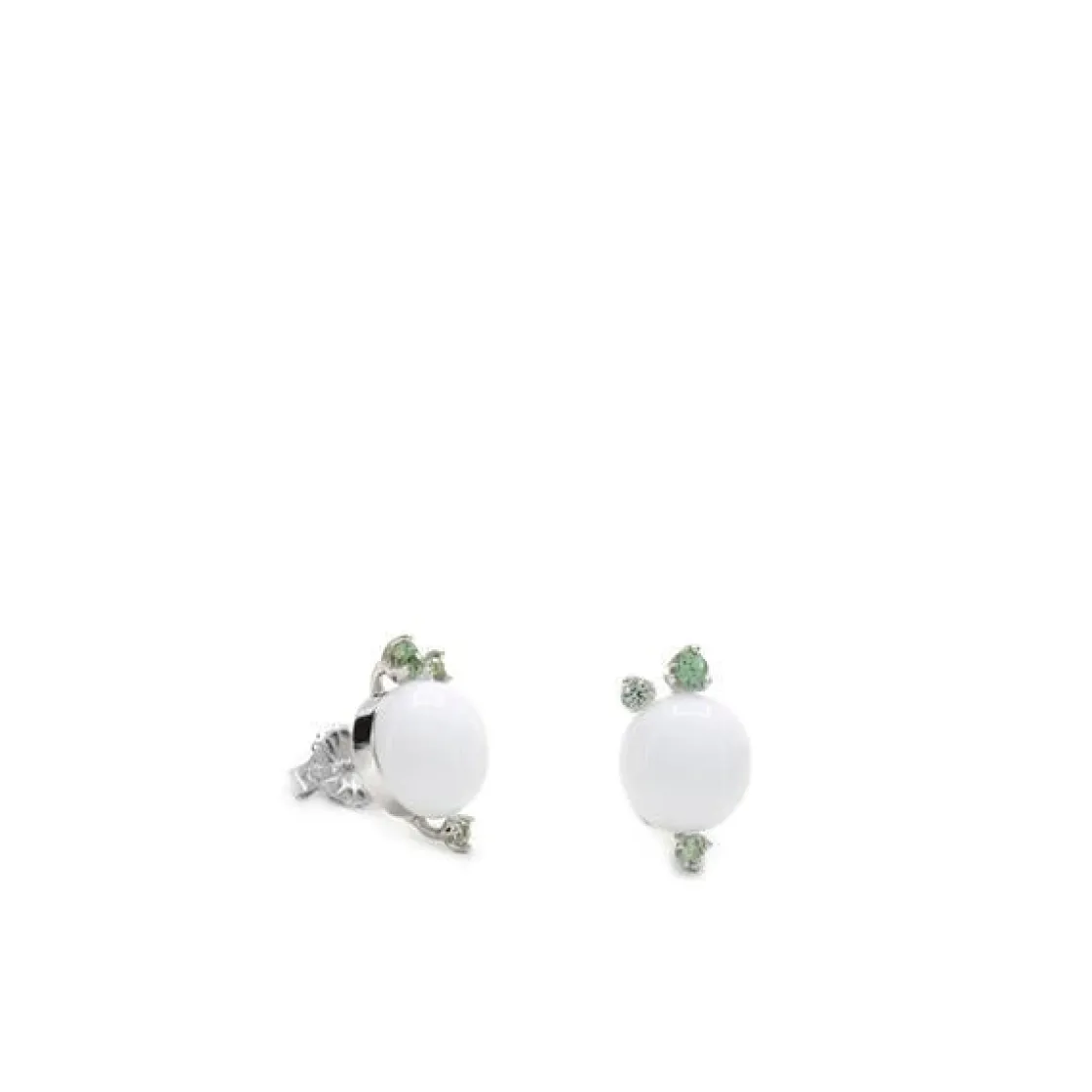 Pendientes De Piedras De Colores | LINEARGENT Pendientes botón diseño burbuja con gemas verdes