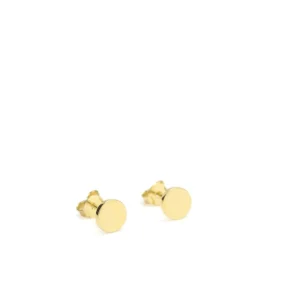 Pendientes Pequeños | LINEARGENT Pendientes botón diseño circular bañados en oro