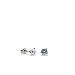Segundo Pendiente | Pendientes Pequeños | LINEARGENT Pendientes brillantes pequeños con circonita talla redonda