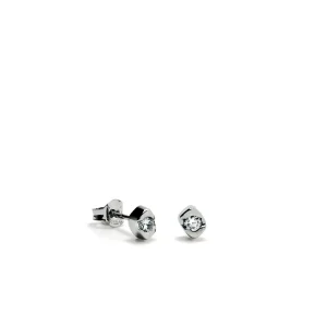 Segundo Pendiente | Pendientes Pequeños | LINEARGENT Pendientes brillantes pequeños diseño cuadrado con circonita