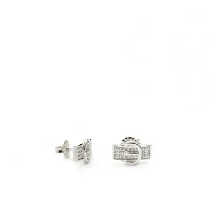 Pendientes Pequeños | LINEARGENT Pendientes brillantes pequeños diseño mini hebilla