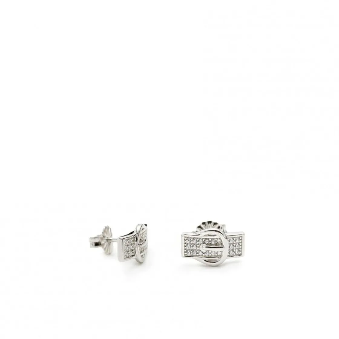 Pendientes Pequeños | LINEARGENT Pendientes brillantes pequeños diseño mini hebilla
