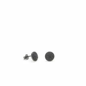 Pendientes Pequeños | LINEARGENT Pendientes brillantes pequeños motivo círculo con baño de rutenio