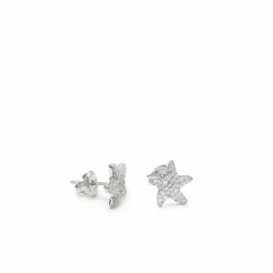 Pendientes Pequeños | LINEARGENT Pendientes brillantes pequeños motivo de estrella y circonitas