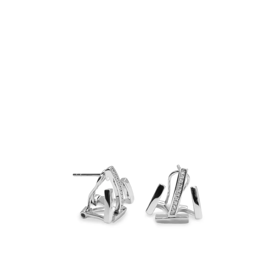 Pendientes Cierre Omega | LINEARGENT Pendientes cierre omega diseño minimalista con circonitas
