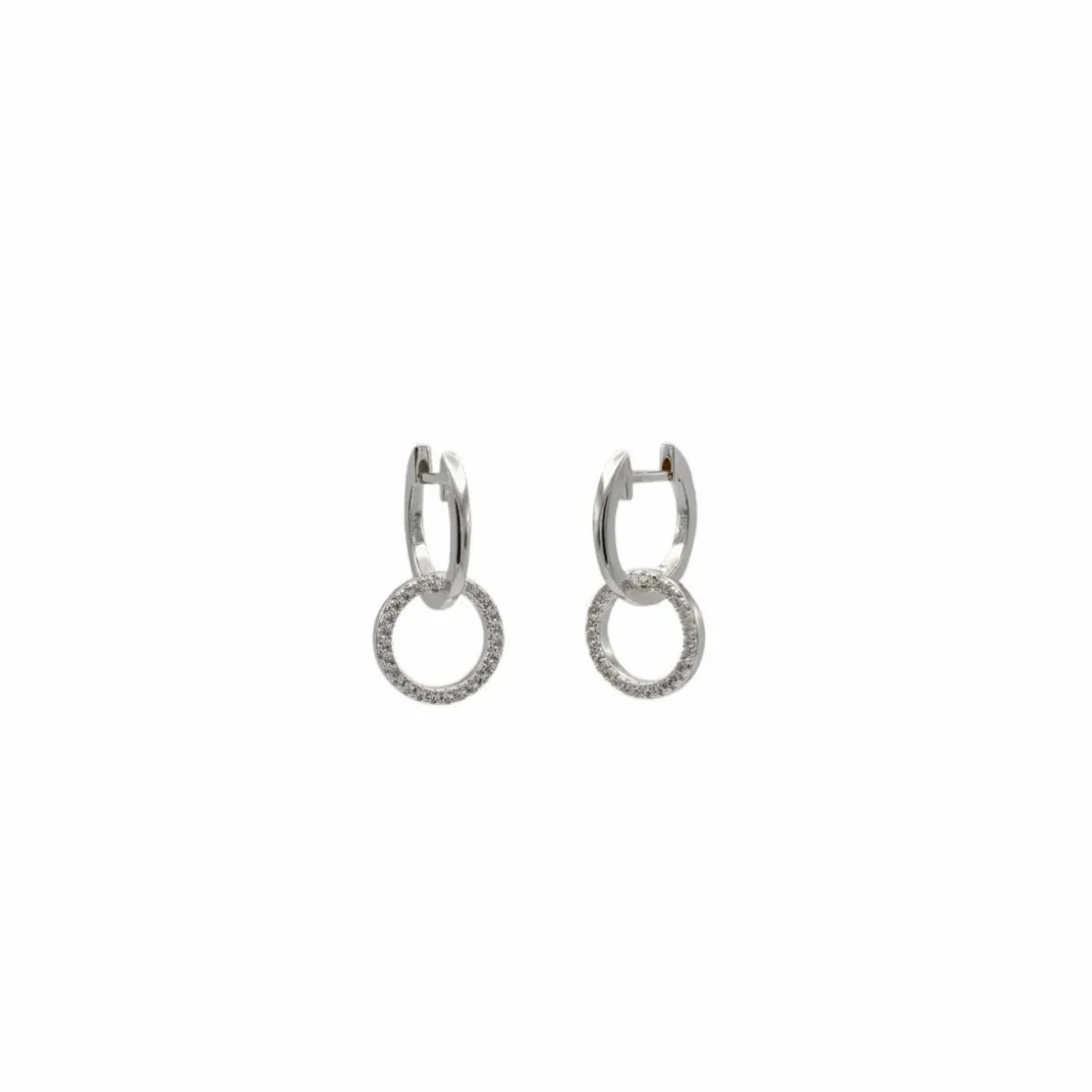 Pendientes Con Colgantes | LINEARGENT Pendientes con colgantes plata doble aro circonita