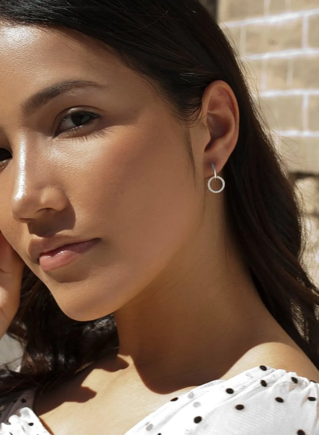 Pendientes Con Colgantes | LINEARGENT Pendientes con colgantes plata doble aro circonita