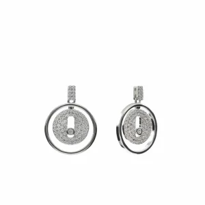 Pendientes Largos | LINEARGENT Pendientes con colgantes diseño doble botón con circonita
